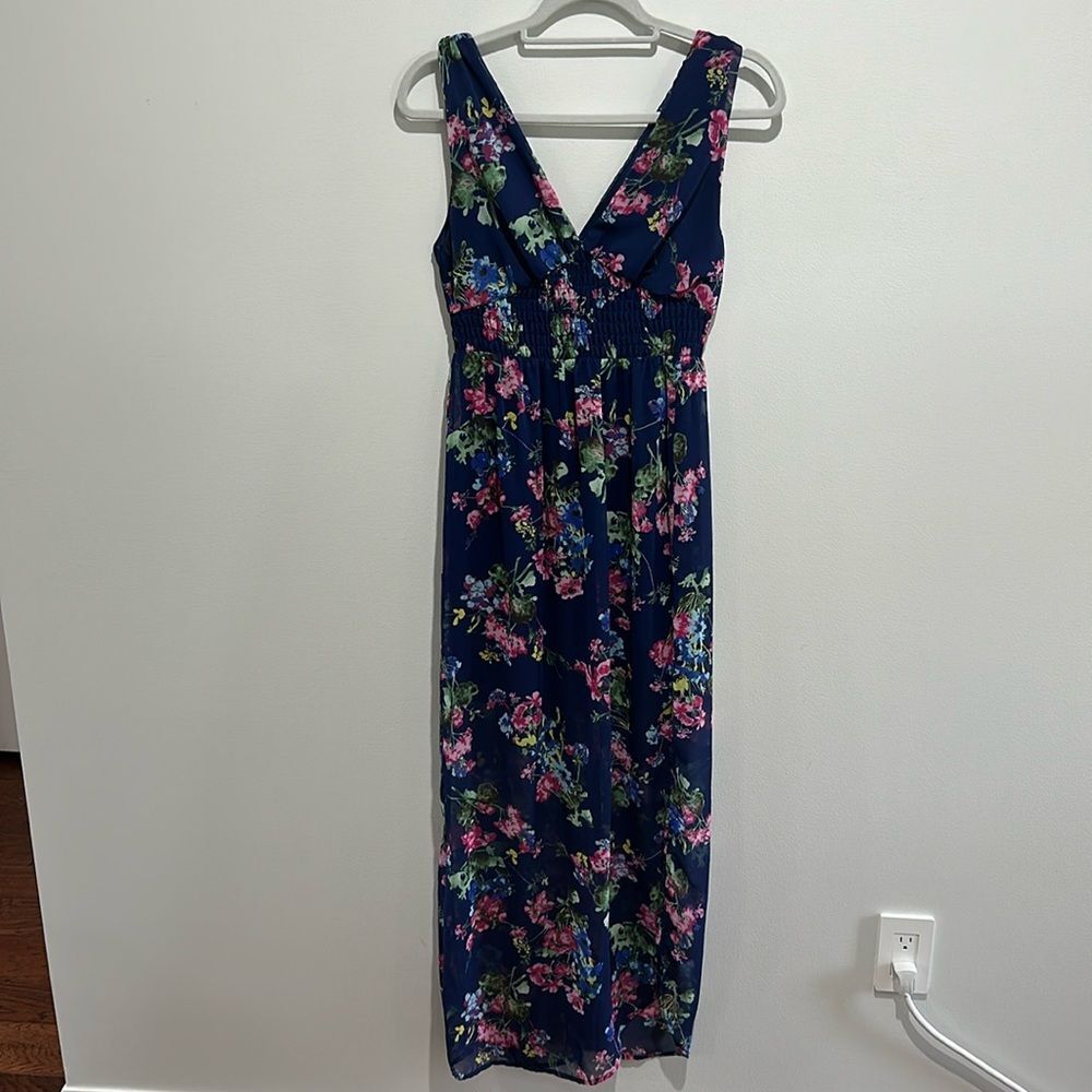 Sienna Sky Blue Floral Maxi Dress, size small